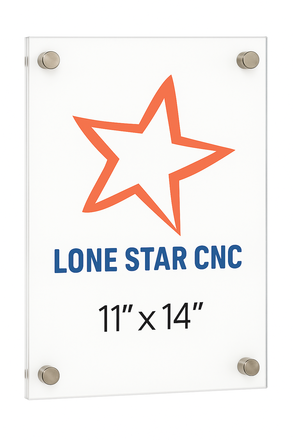 11x14" Custom Clear Acrylic Floating Wall Frame, Rounded Corners: Artwork, Photo, Diploma