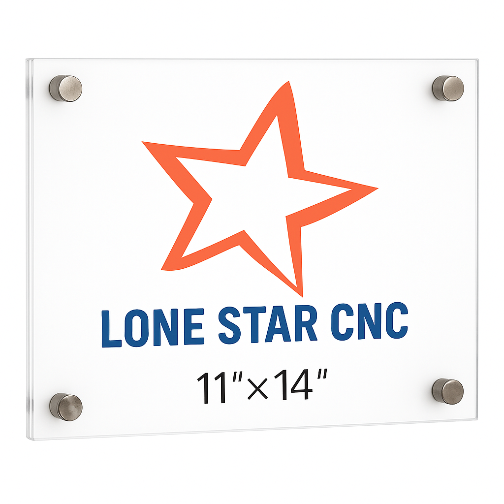 11x14" Custom Clear Acrylic Floating Wall Frame, Rounded Corners: Artwork, Photo, Diploma