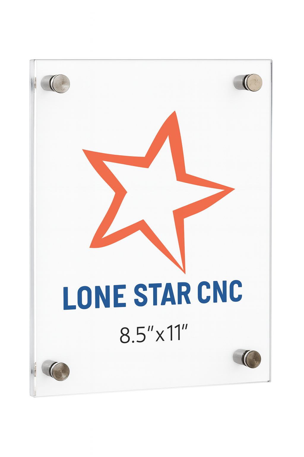 8.5x11 Custom Clear Acrylic Floating Wall Frame, Straight Corners: Artwork, Photo, Diploma