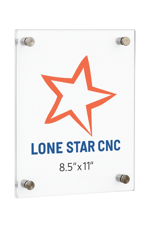 8.5x11 Custom Clear Acrylic Floating Wall Frame, Straight Corners: Artwork, Photo, Diploma