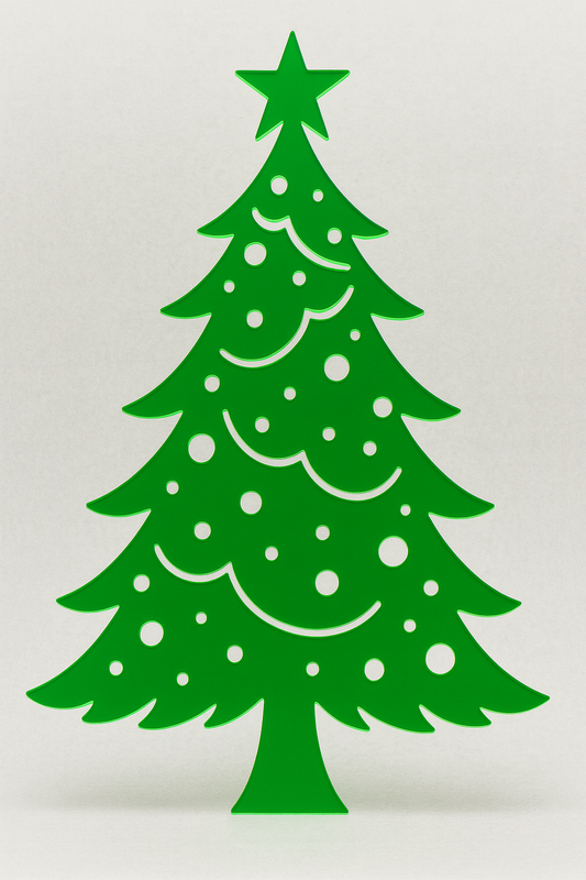 Green Acrylic Christmas Tree – Laser Cut Holiday Decoration (1/4” Thick Acrylic)