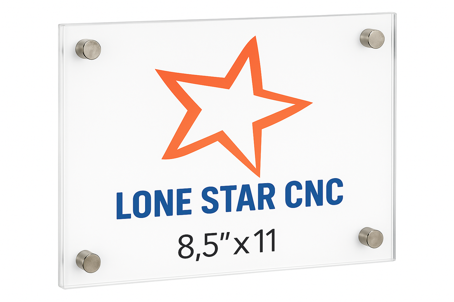 8.5x11 Custom Clear Acrylic Floating Wall Frame, Straight Corners: Artwork, Photo, Diploma