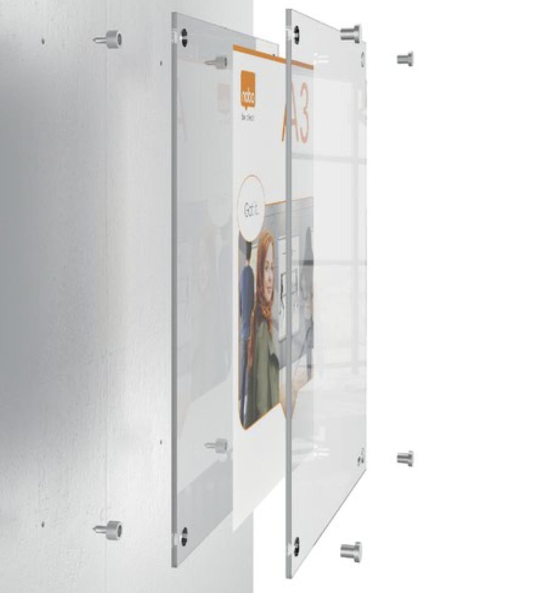 8.5x11 Custom Clear Acrylic Floating Wall Frame, Straight Corners: Artwork, Photo, Diploma