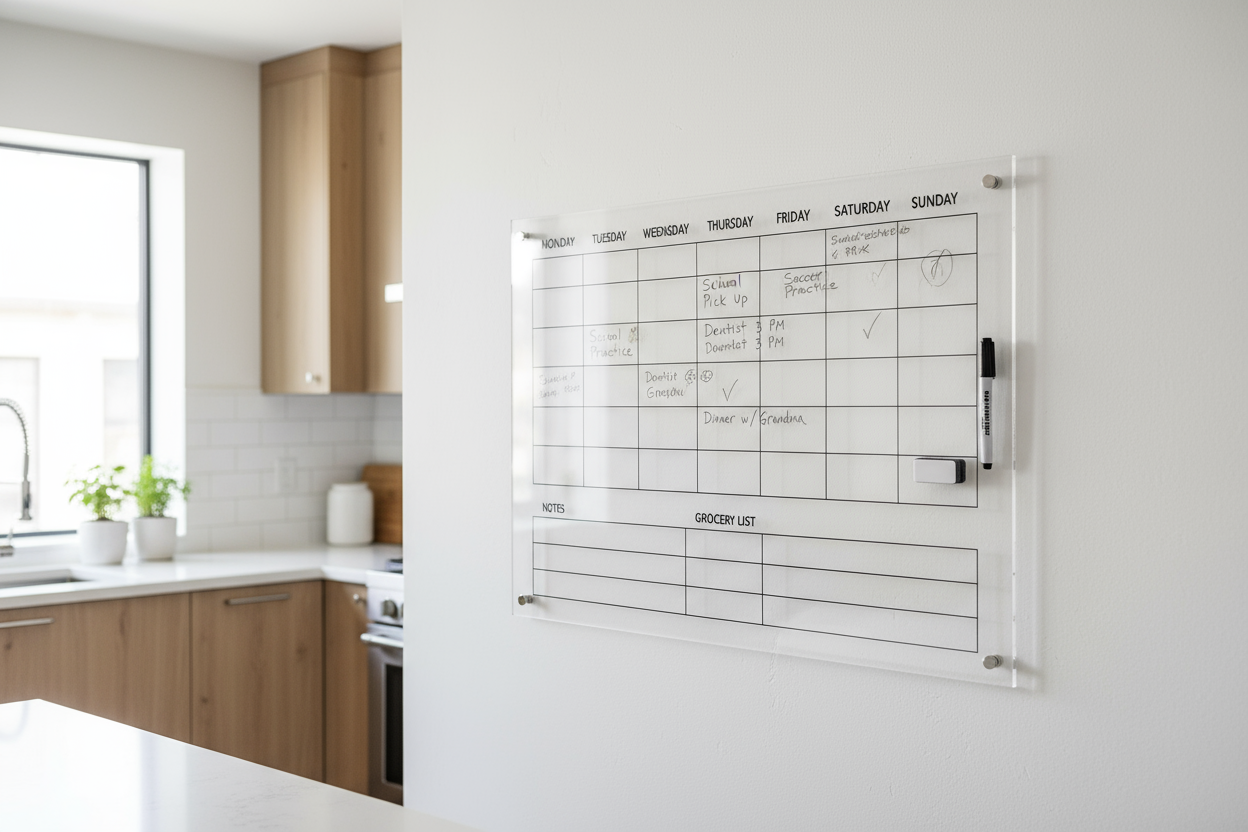 Clear Acrylic Wall Display - Weekly Organizer or Jersey Holder_FrameSize_24"x32"